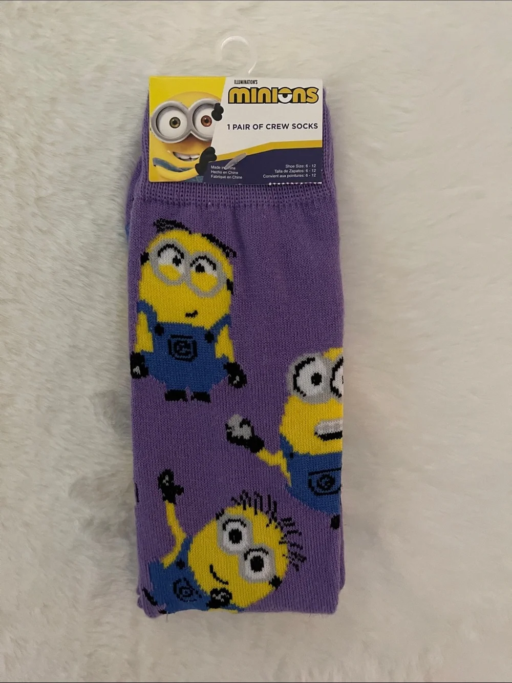 Illuminations  Kids Purple Crew Socks SZ 6-12